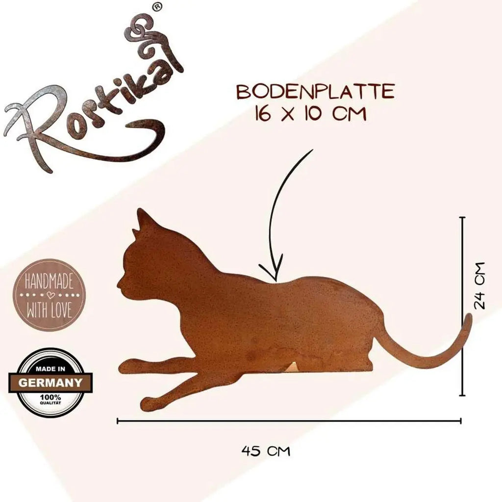 Edelrost Kantenhocker Katze „Felix“ – Metall Deko für drinnen & draußen - Pille Gartenwelt
