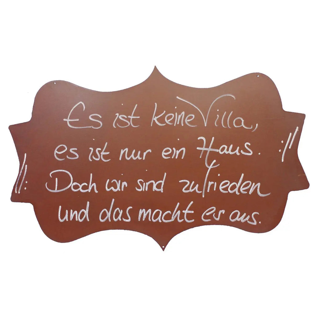 Handbeschriftete Edelrost Spruchtafel zum Hängen – Metallschild 50×30 cm - Pille Gartenwelt