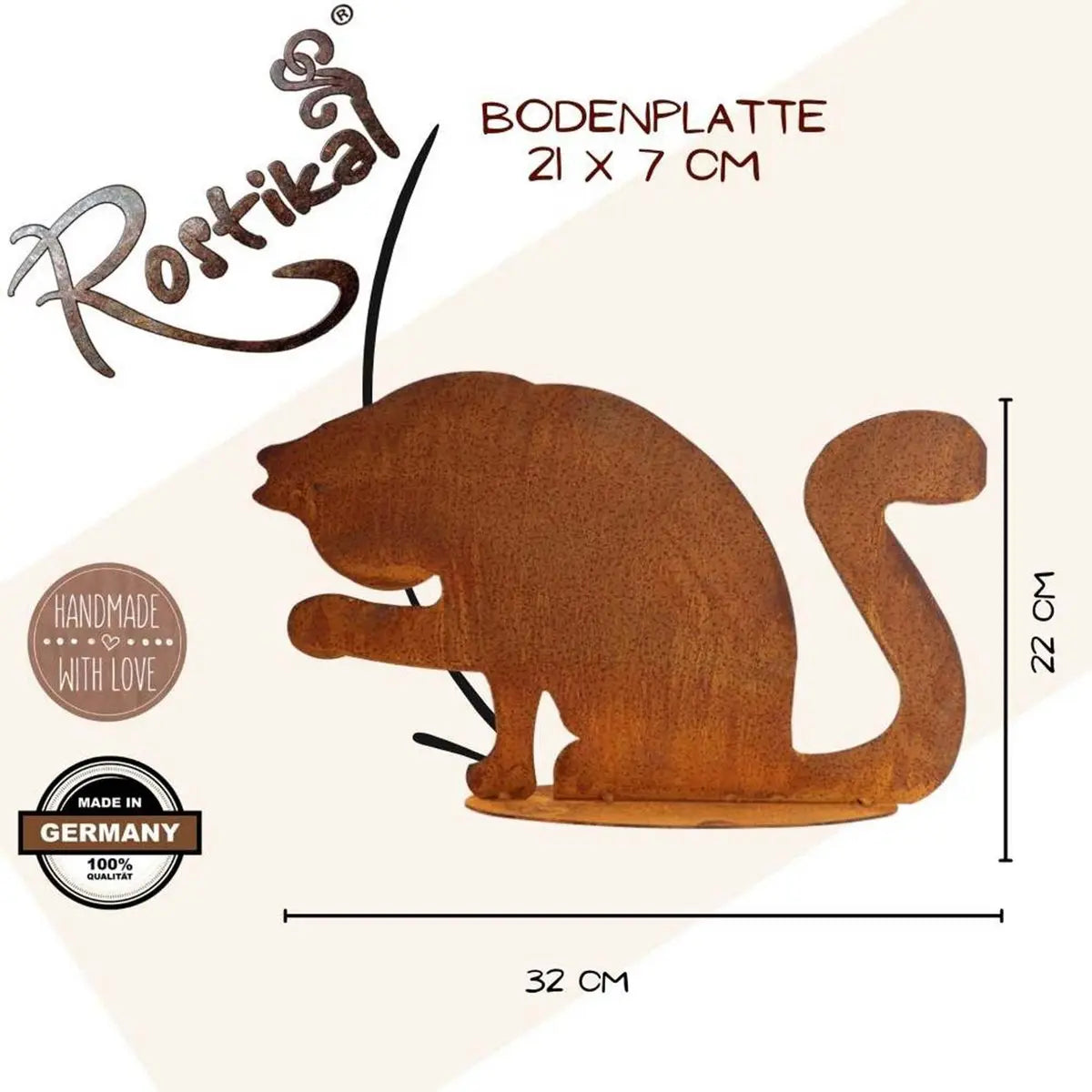 Edelrost Katze putzend – Metall Dekofigur 32 cm mit Bodenplatte Rostikal