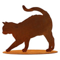 Katze "Elly" | auf Bodenplatte | Edelrost Metalldeko Figur Rostikal
