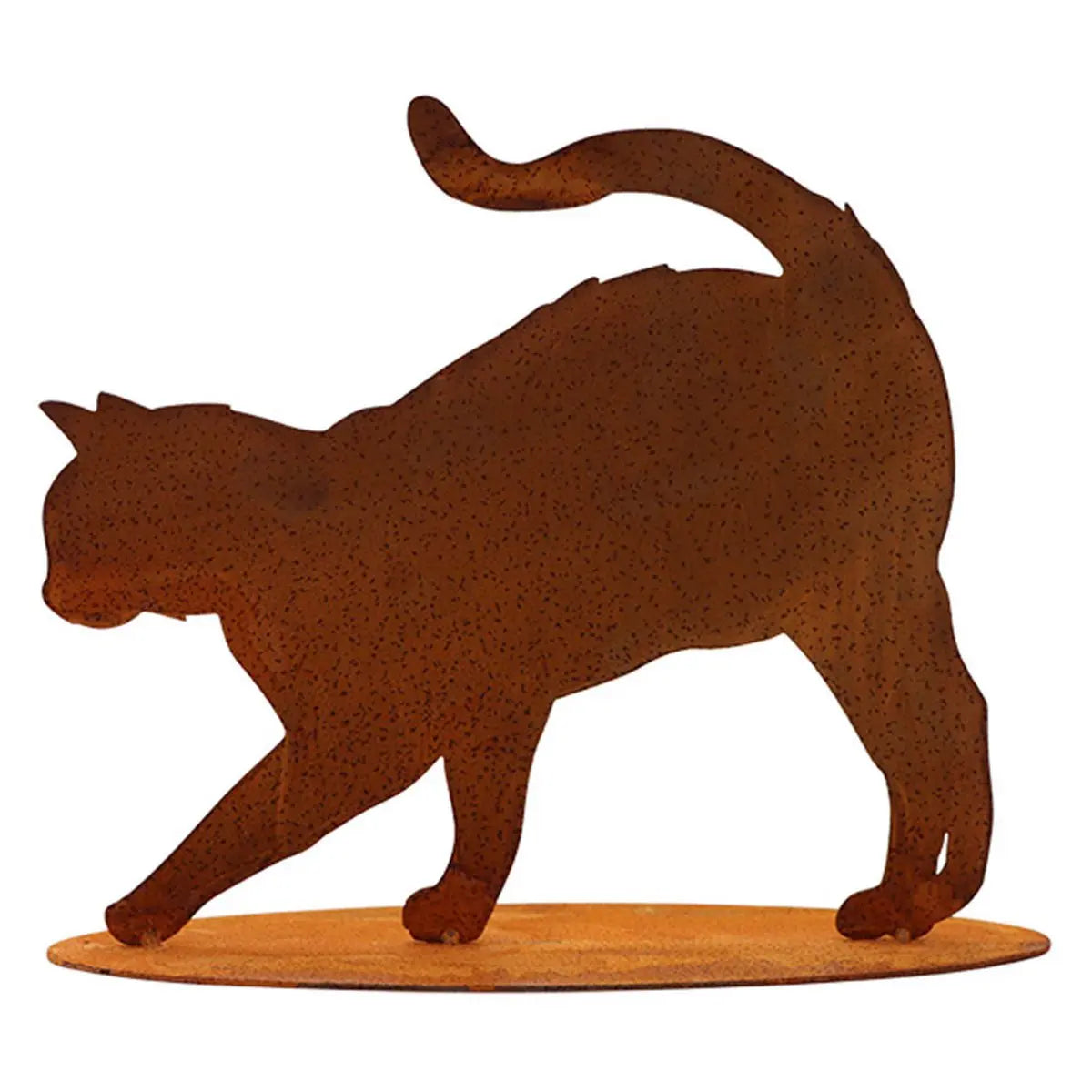 Katze "Elly" | auf Bodenplatte | Edelrost Metalldeko Figur Rostikal