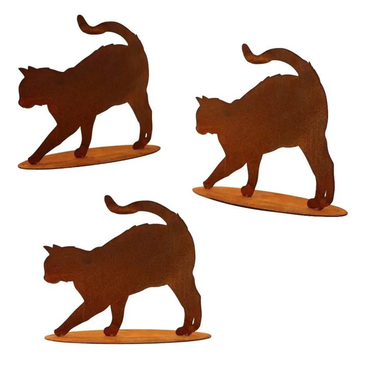 Katze "Elly" | auf Bodenplatte | Edelrost Metalldeko Figur Rostikal