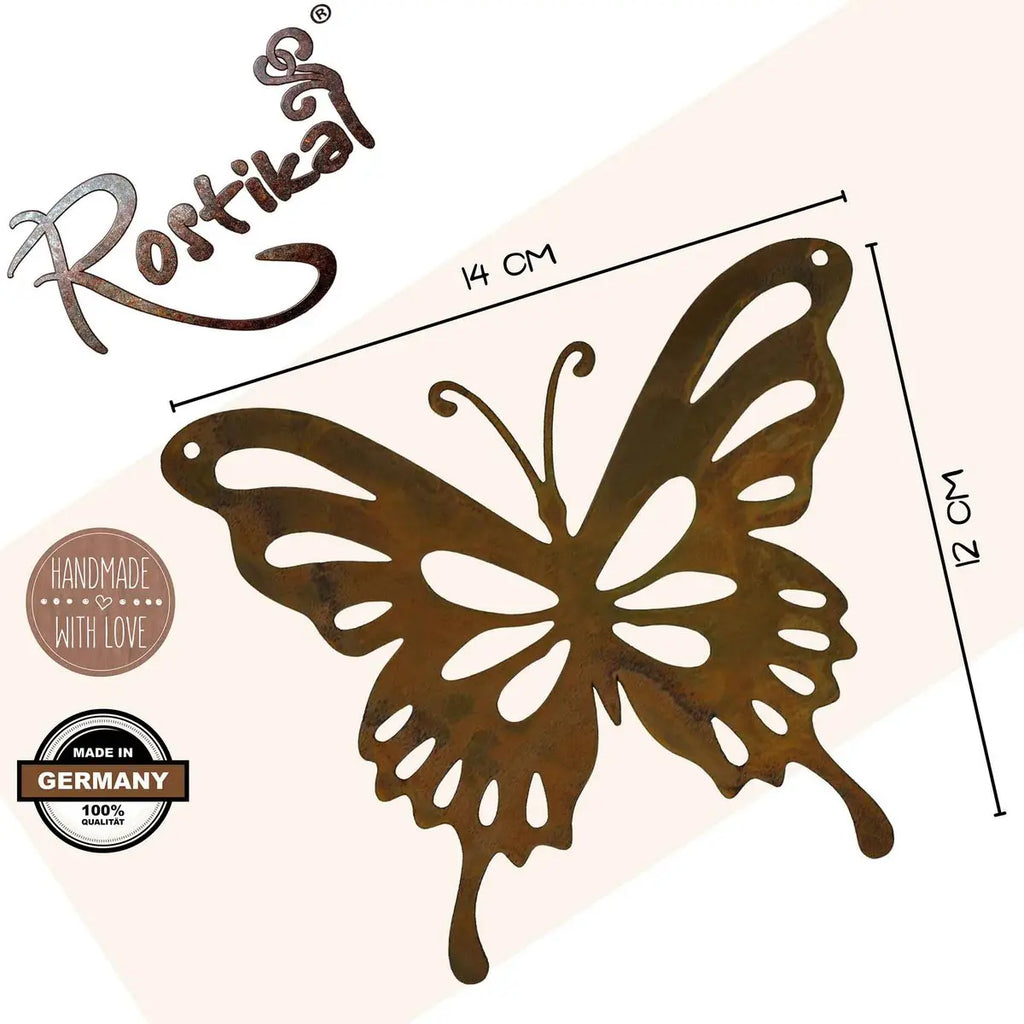 Edelrost Schmetterling Blumenstecker – Rost Deko zum Stecken oder Hängen - Pille Gartenwelt