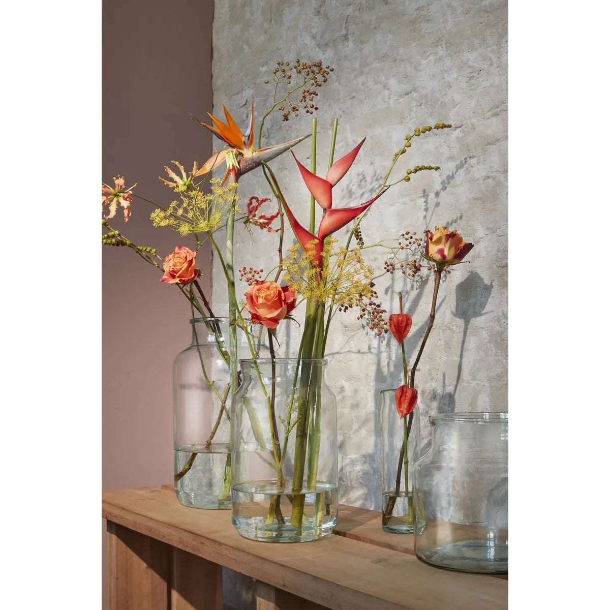 Vienne Glasvase transparent – Ø18 cm, Höhe 30 cm, breite Öffnung - Pille Gartenwelt