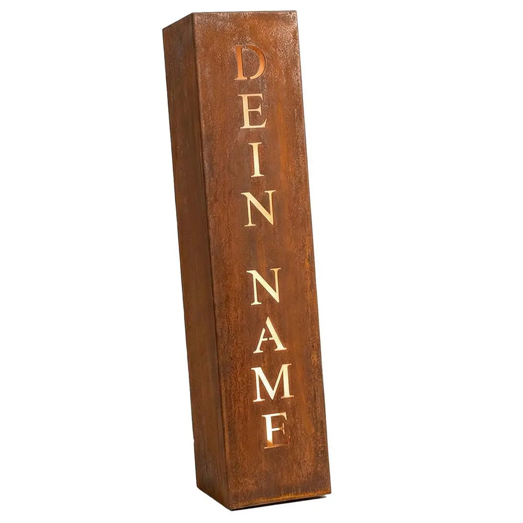 Personalisierte Geschenkideen, Dekosäule mit eigenen Namen von Rostikal - Personalisiert mit Ihrem Namen - Pille Gartenwelt