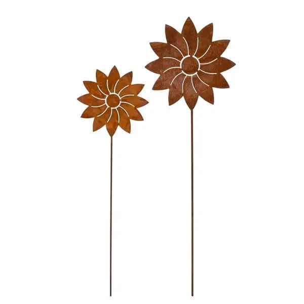 Edelrost Metallblume – zum Hängen oder als Gartenstecker, Ø13/Ø17 cm - Pille Gartenwelt