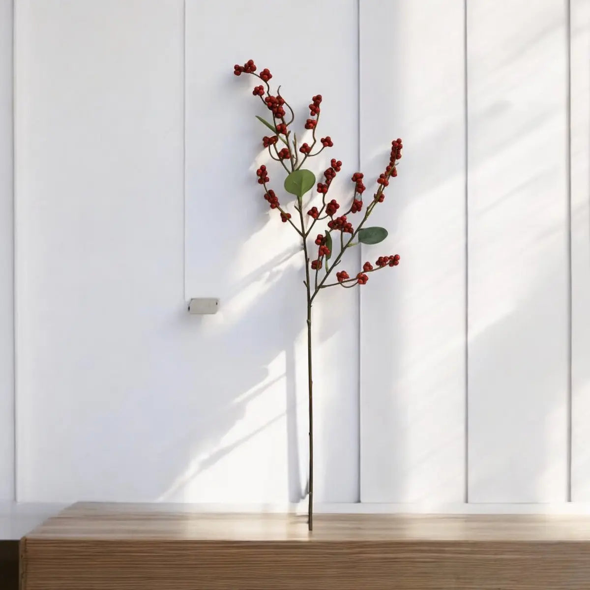 Rote Frucht | Kunstblume aus Seide | Länge 83cm 1Stk QMF Trading