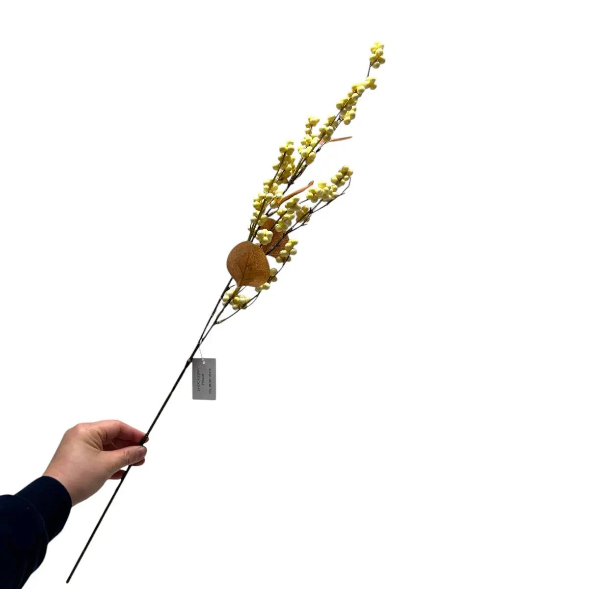 Weiße Frucht | Kunstblume aus Seide | Länge 83cm 1Stk QMF Trading