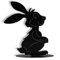 Deko Hase „Herbert“ schwarz – Metall Osterdeko 32 cm mit Bodenplatte - Pille Gartenwelt