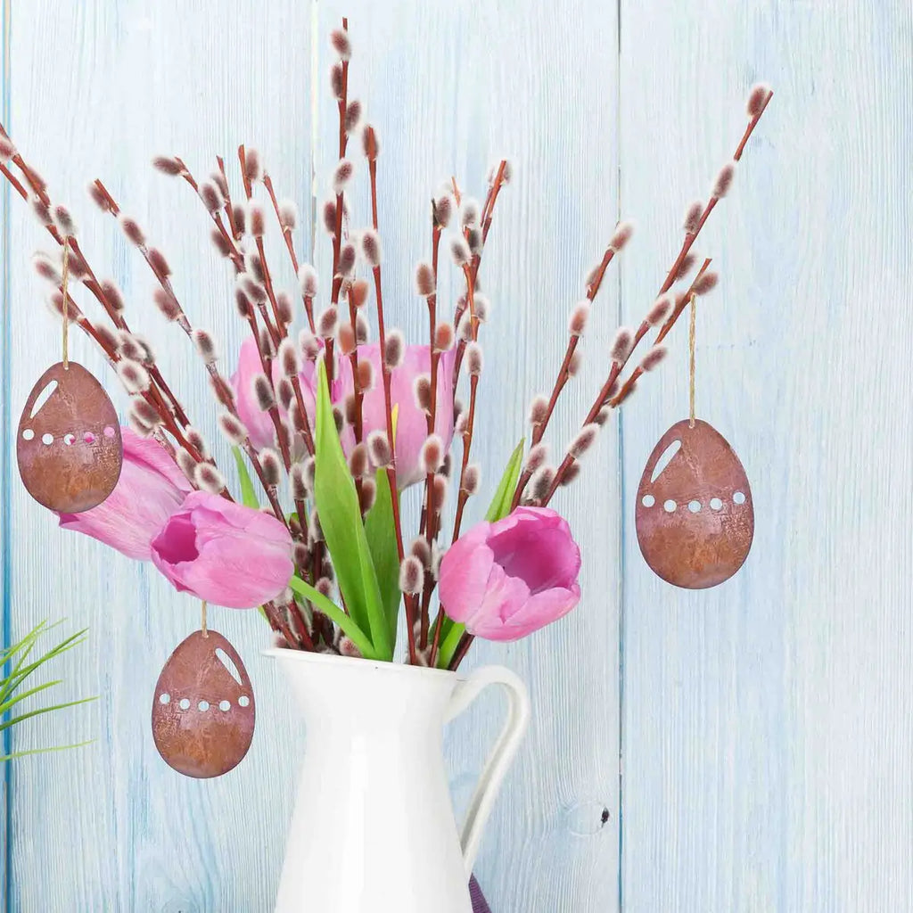 Edelrost Osterei zum Hängen – Osterdeko für Fenster & Türkranz, 9 cm - Pille Gartenwelt