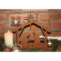 Edelrost Krippe mit Figuren – Weihnachtsdeko aus Metall 31×30 cm - Pille Gartenwelt