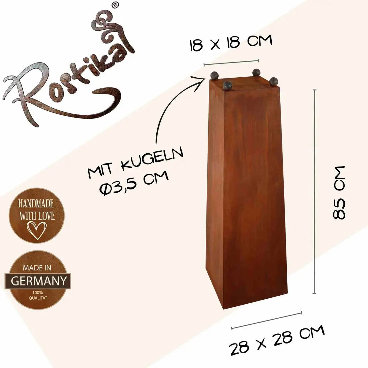 Edelrost Pflanzsäule 85 cm mit Schale – 6 Varianten Vintage - Pille Gartenwelt