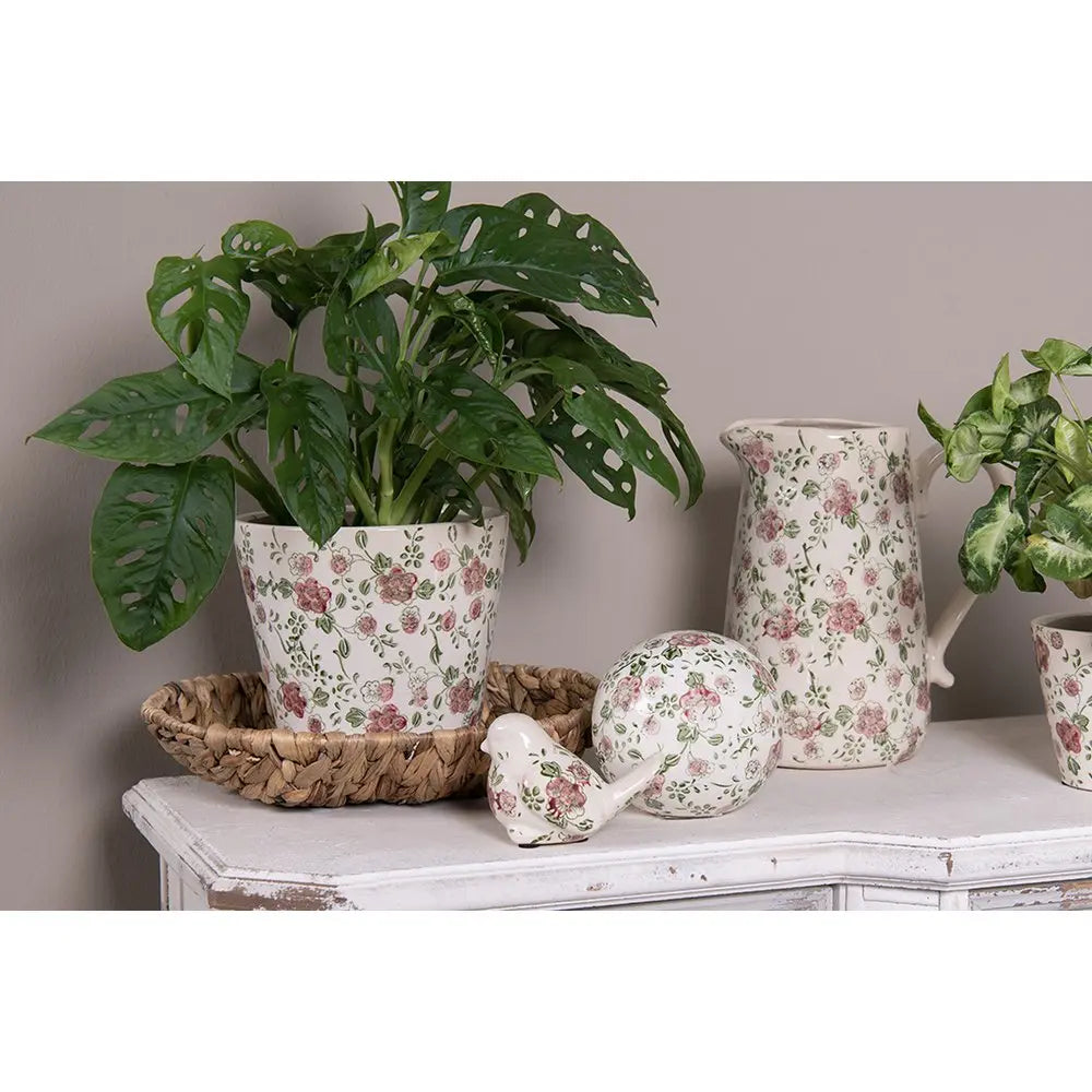 Pflanztopf Ø 17x16 cm rosa beige Keramik Blumentopf für den Innen-Bereich Clayre & Eef.