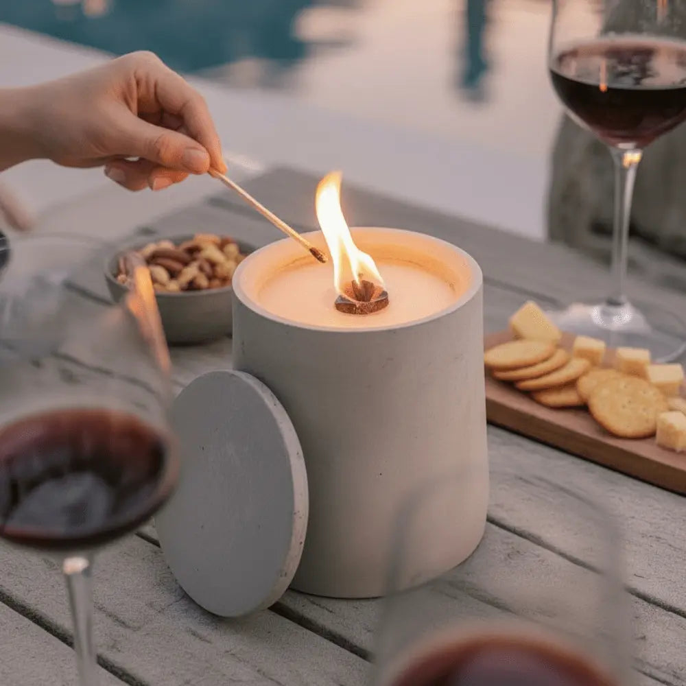 FIRE Cozy DEAL Design Feuer Duo Beton