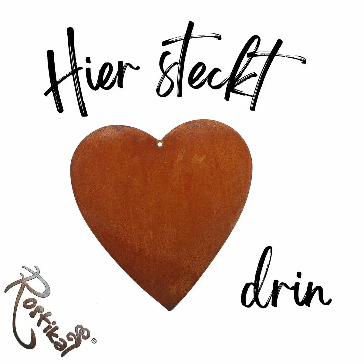 Edelrost Herz „Sonja“ Hängedeko – 2 Größen, mit/ohne Band - Pille Gartenwelt