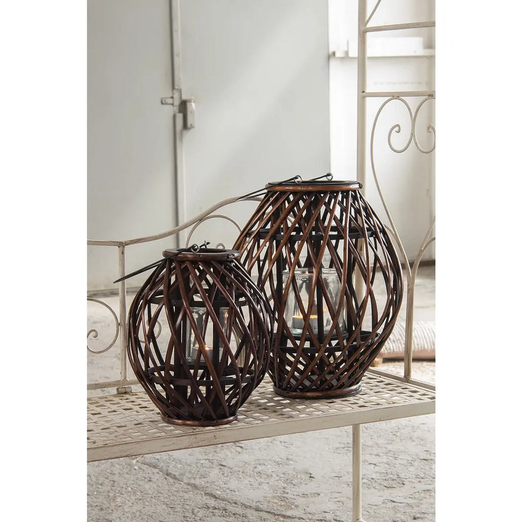 Windlicht Rattan Metall Ø 34x41 cm Clayre & Eef.