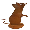 Edelrost Deko Maus – Metallfigur mit Bodenplatte Ø 9 cm 13,5 cm hoch - Pille Gartenwelt