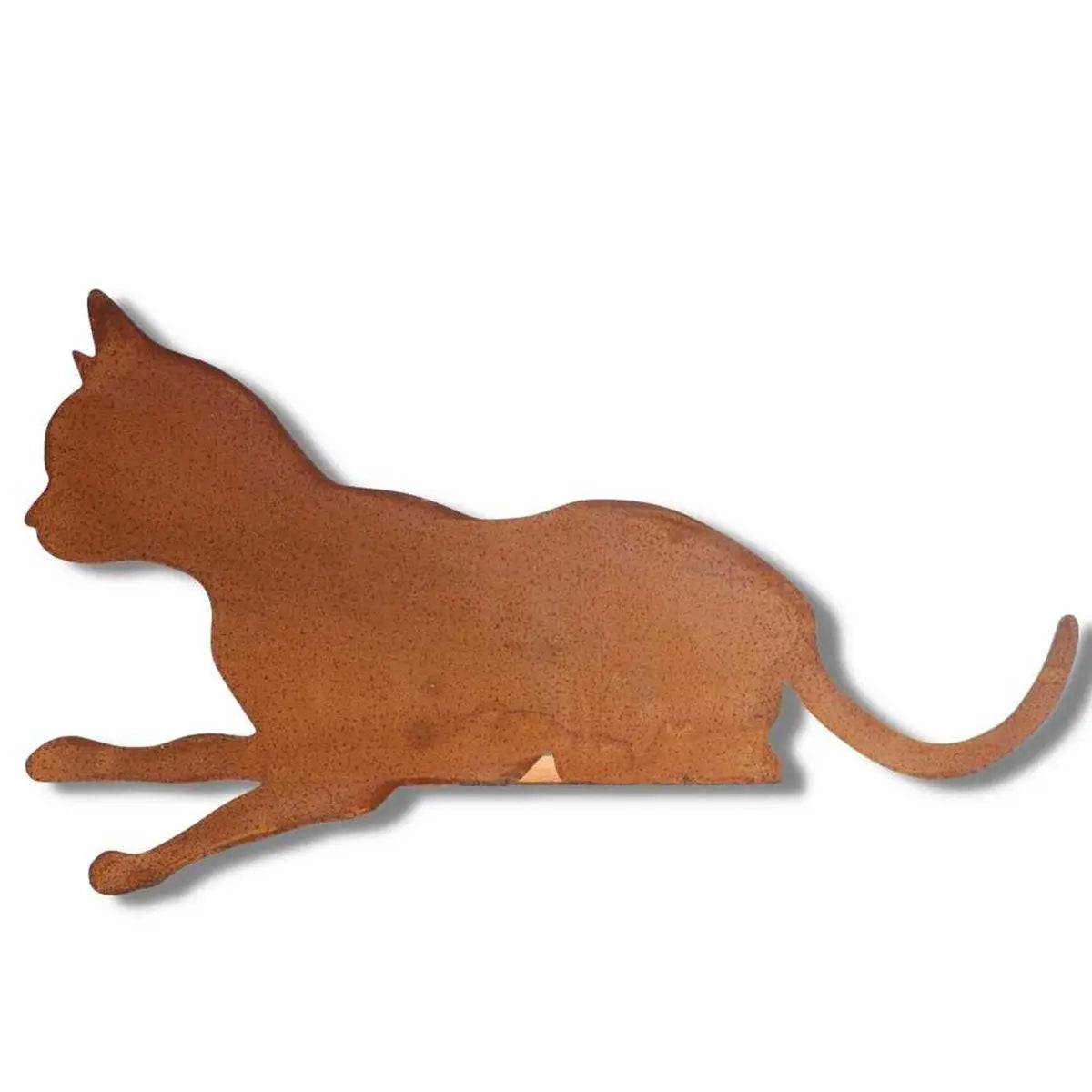 Edelrost Kantenhocker Katze „Felix“ – Metall Deko für drinnen & draußen - Pille Gartenwelt