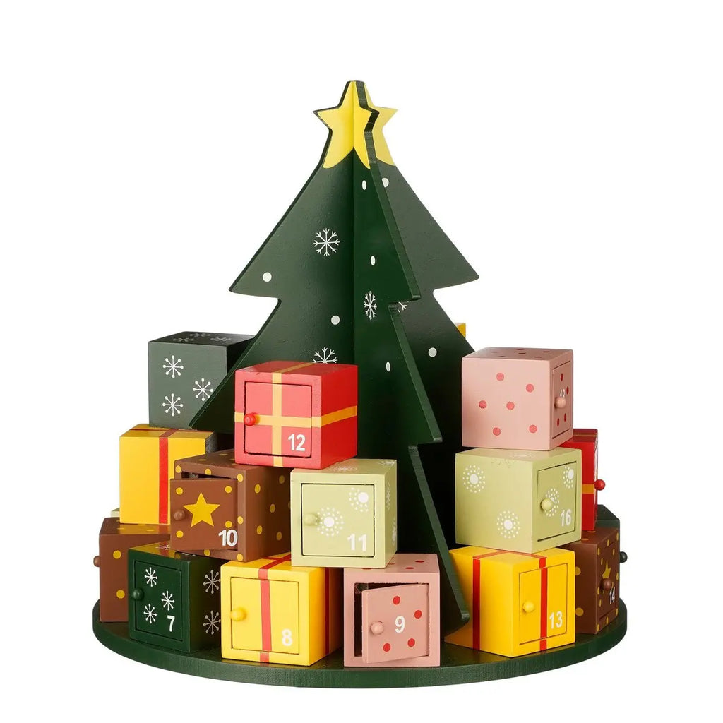 Adventskalender Grün MDF 30 cm hoch | zum selbst Befüllen - Pille Gartenwelt