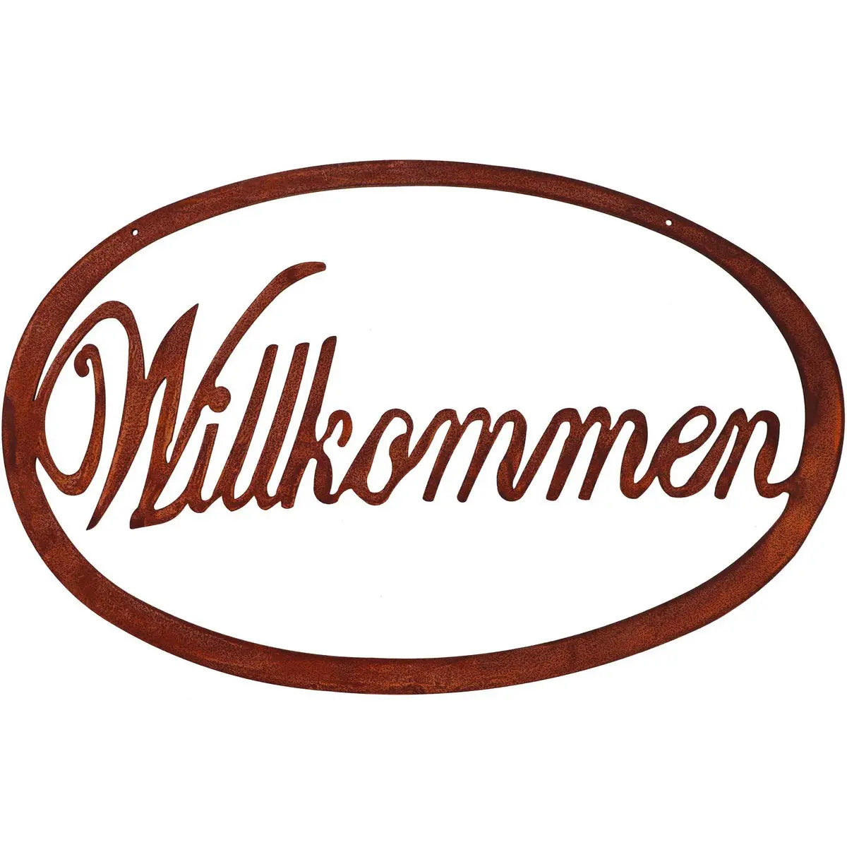 Edelrost Türschild aus Metall – Schriftzug „Willkommen/Servus/Lieblingsplatz/Privat“ - Pille Gartenwelt