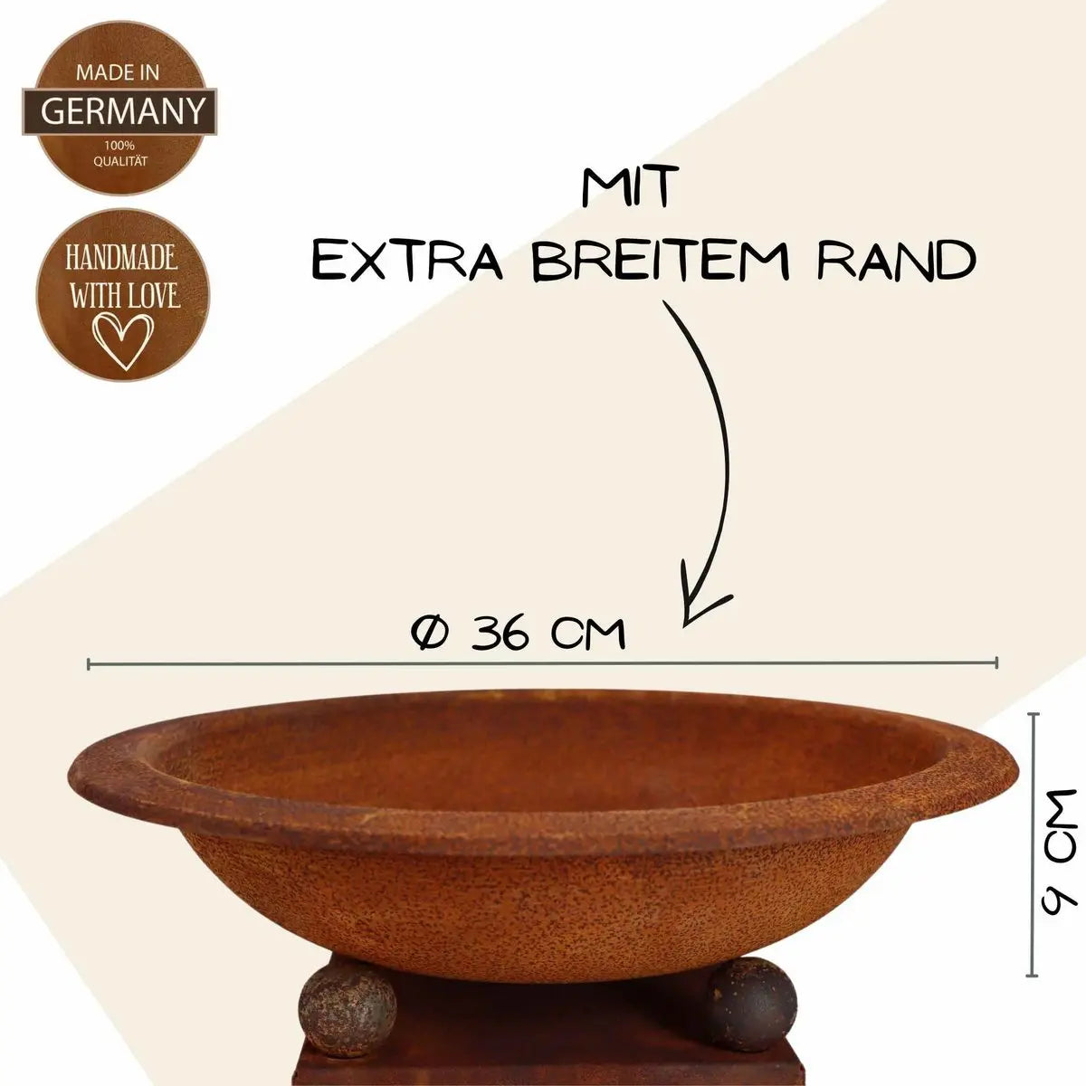 Edelrost Pflanzsäule 85 cm mit Schale – 6 Varianten Vintage - Pille Gartenwelt