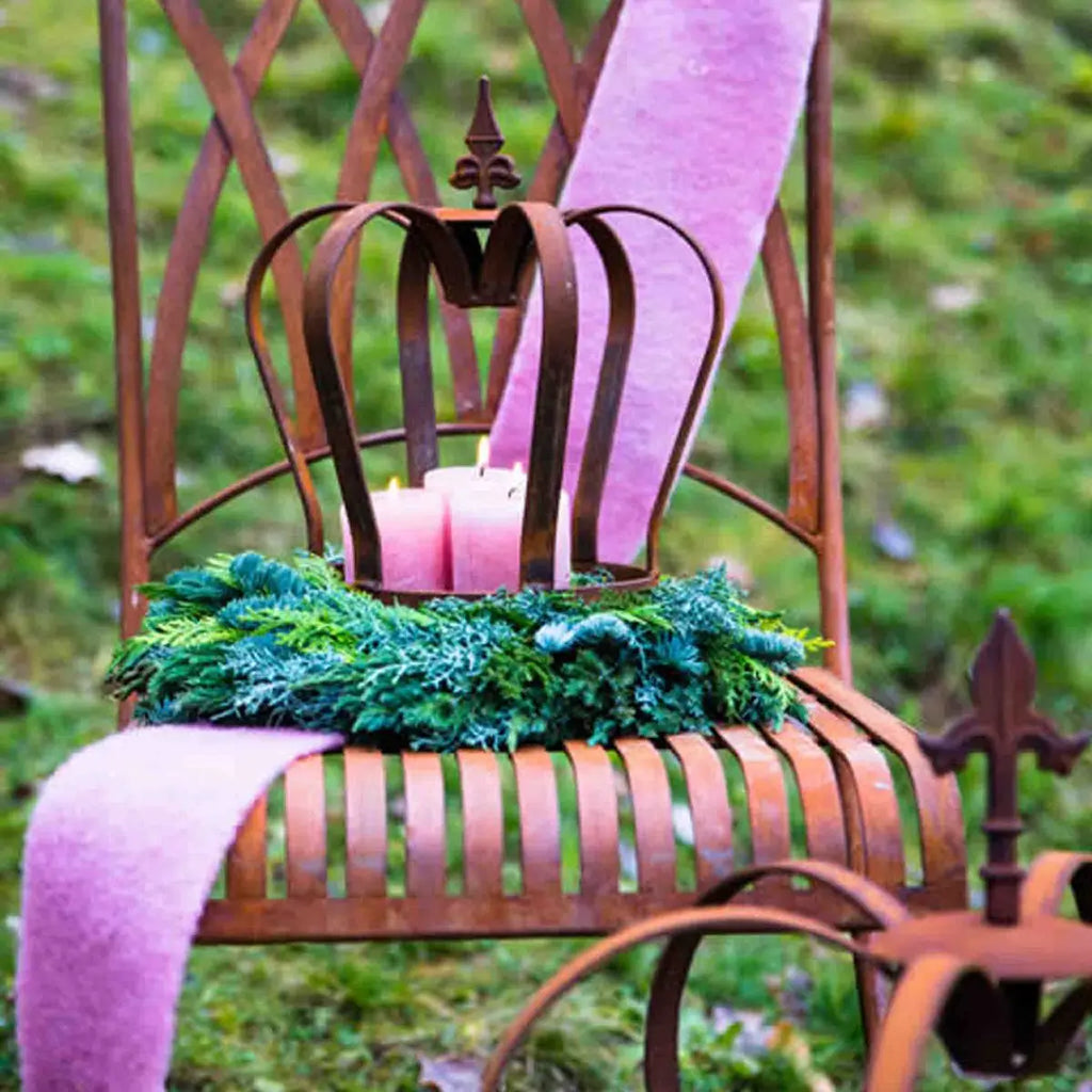 Edelrost Krone „Lilie“ – Vintage Deko Krone aus Metall 32 cm oder 54 cm - Pille Gartenwelt