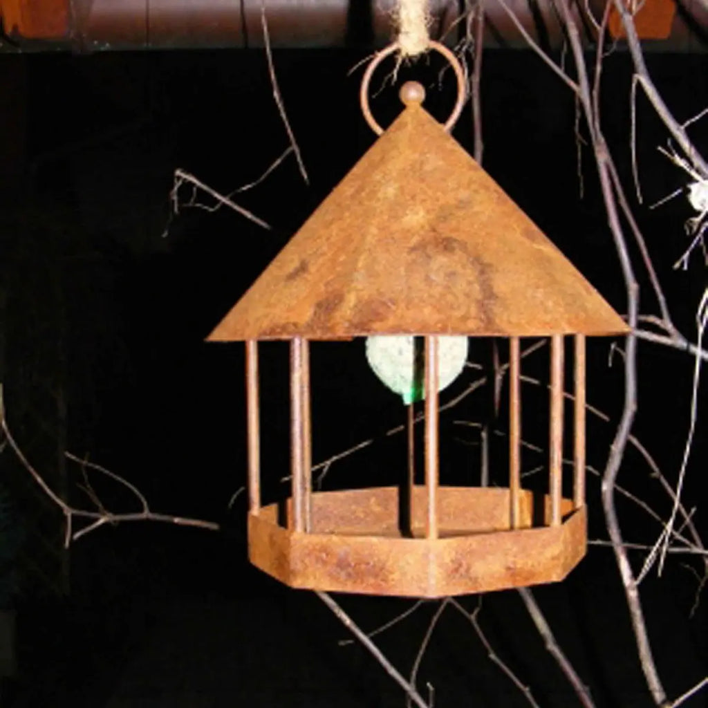 Edelrost Vogelfutterstation – Metall Vogelhäuschen wetterfest, Ø25 cm - Pille Gartenwelt