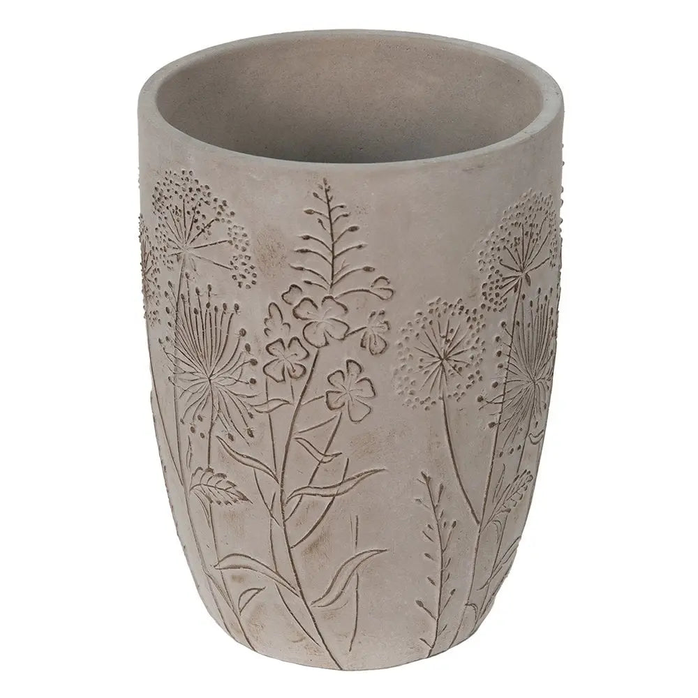 Pflanztopf Ø 18x25 cm grau Beige Stein Blumentopf innen Clayre & Eef.