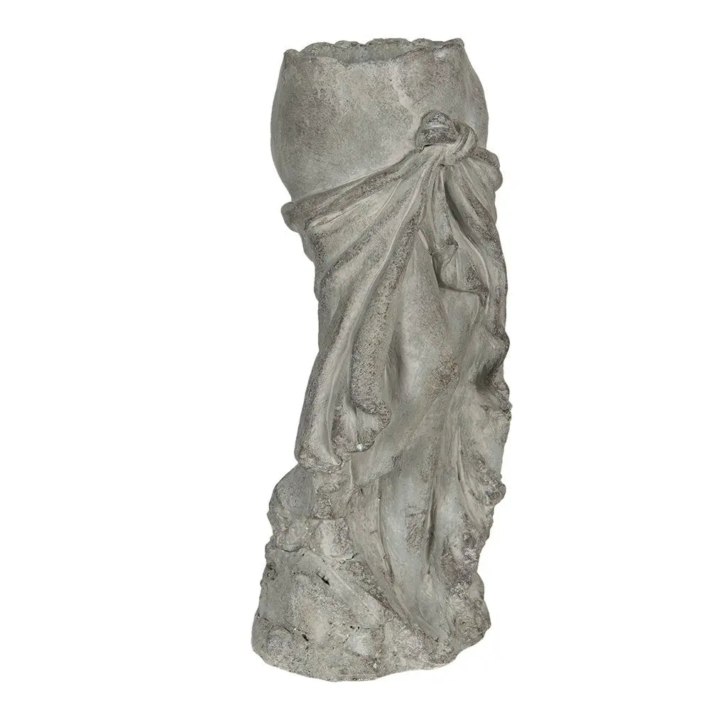 Pflanztopf13x13x29 cm grauer Stein Blumentopf für den Innen-Bereich Clayre & Eef.