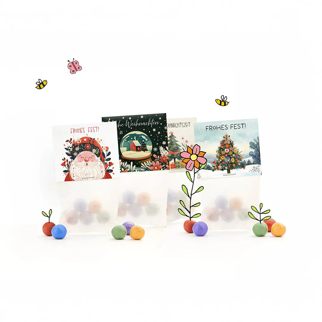 12x5 Kleine Weihnachtsgeschenke - Blumenmurmeln im Tütchen Die Stadtgärtner