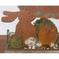Edelrost Osterhase Figur aus Metall 30 cm mit Bodenplatte Vintage - Pille Gartenwelt