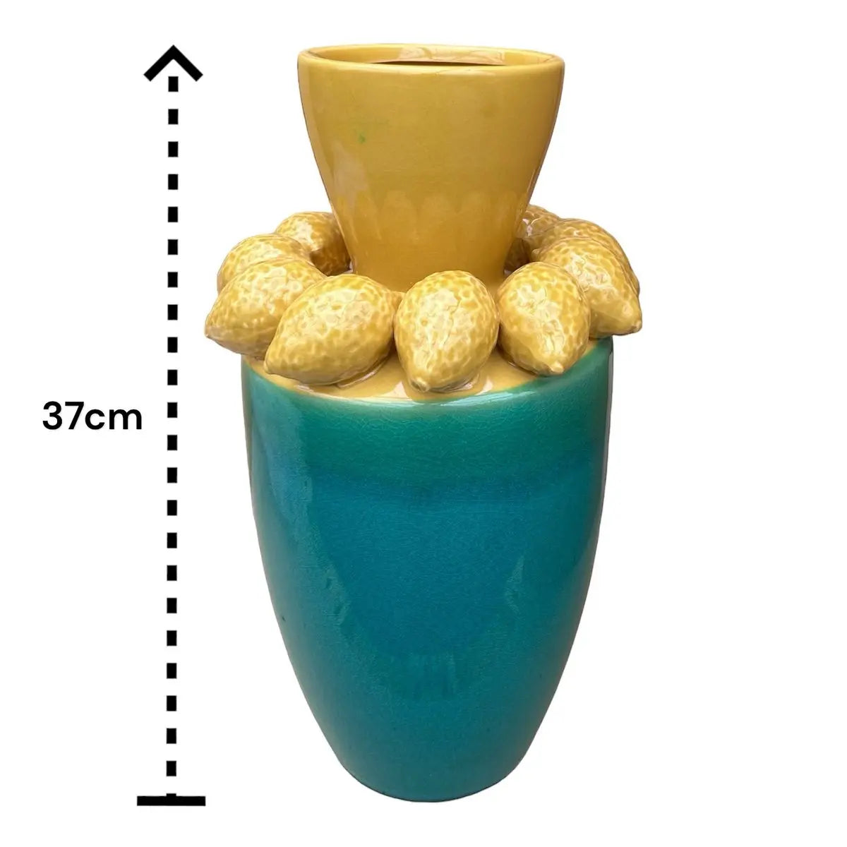 Vase aus Seidenblumen mit Zitronensaft, H: 37 cm QMF Trading