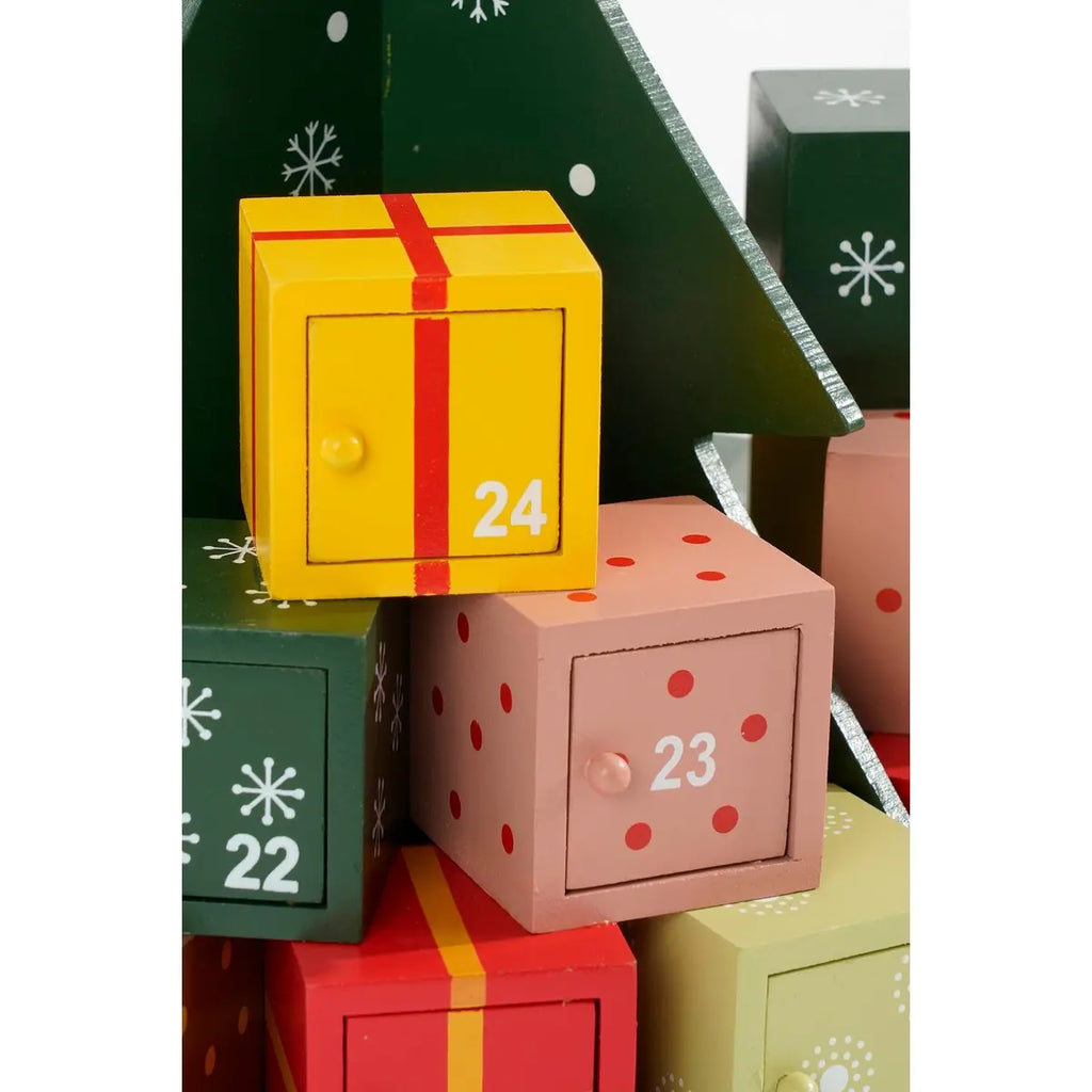 Adventskalender Grün MDF 30 cm hoch | zum selbst Befüllen - Pille Gartenwelt