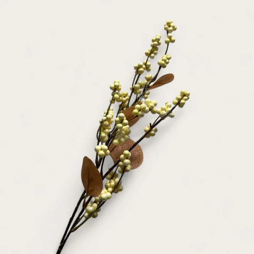 Weiße Frucht | Kunstblume aus Seide | Länge 83cm 1Stk QMF Trading