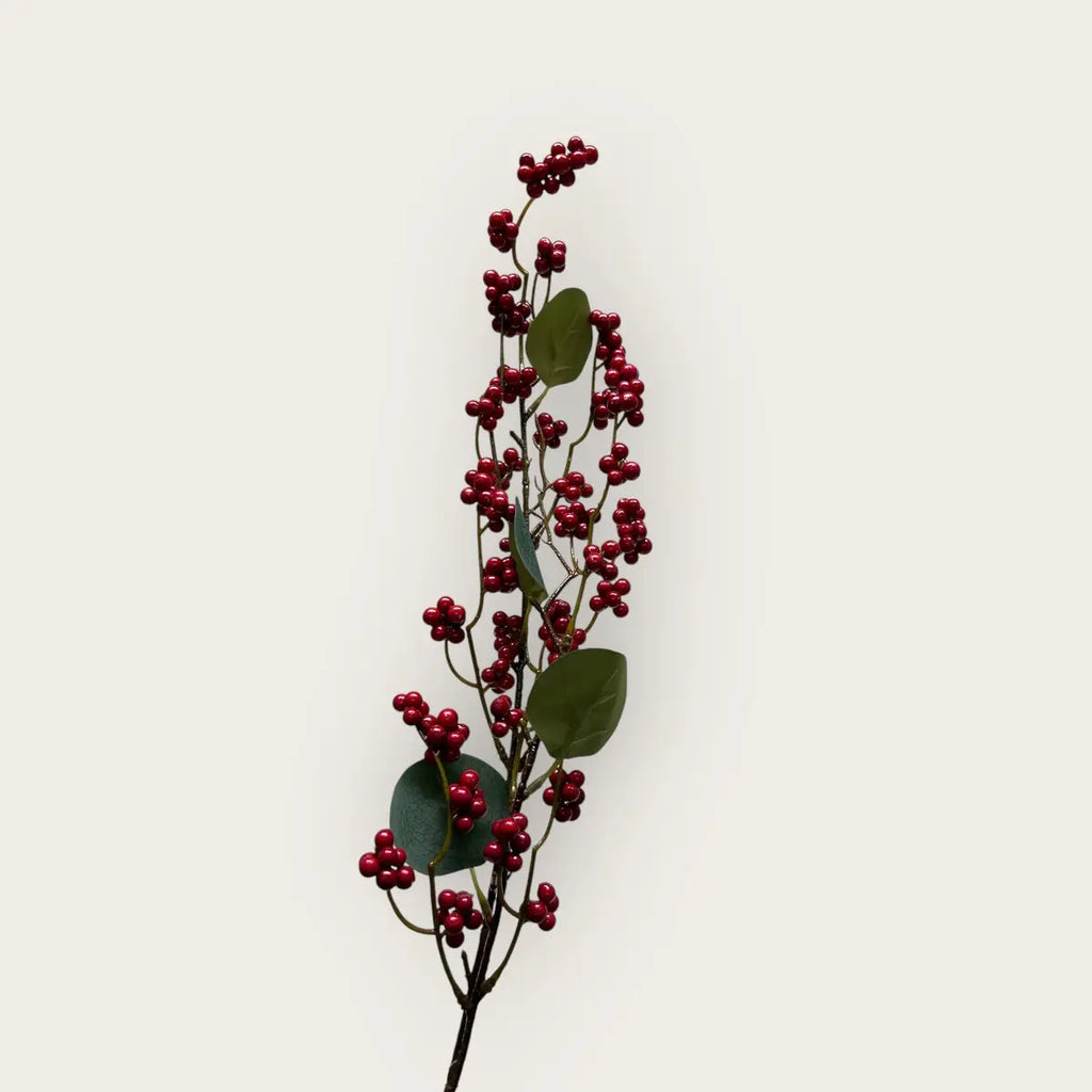 Rote Frucht | Kunstblume aus Seide | Länge 83cm 1Stk QMF Trading