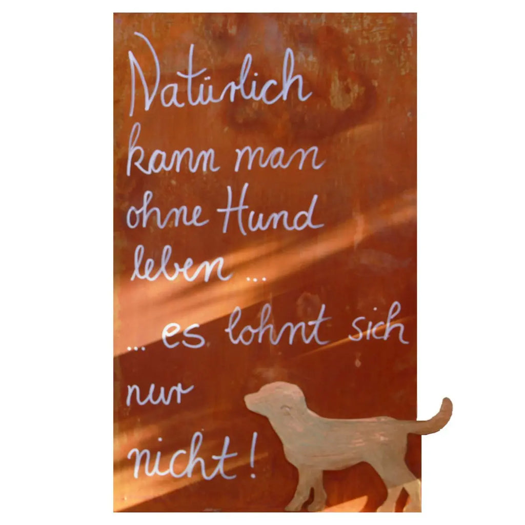 Edelrost Rostschild „Samy“ – Spruchschild Hund, 50×30 cm - Pille Gartenwelt