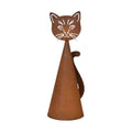 Edelrost Katzen Pfostenhocker – Rostfigur Katze für Zaun & Mauer, 33 cm - Pille Gartenwelt