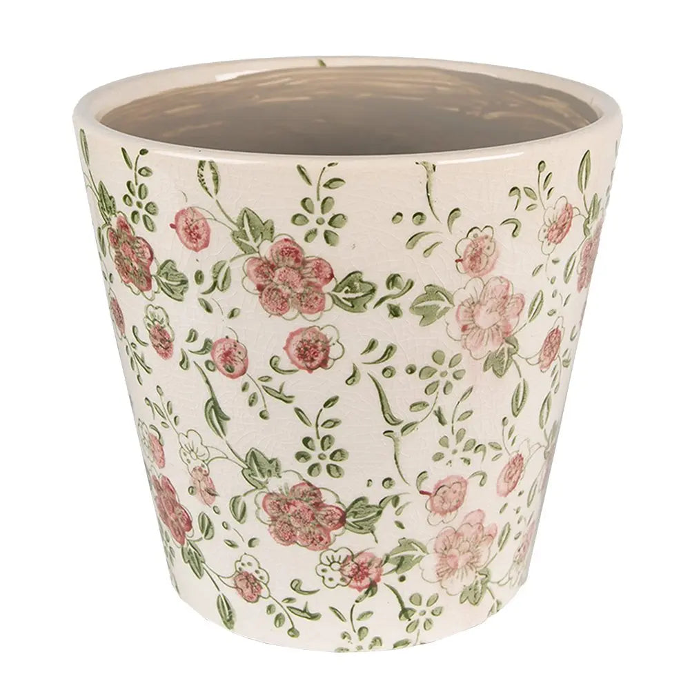 Pflanztopf Ø 17x16 cm rosa beige Keramik Blumentopf für den Innen-Bereich Clayre & Eef.