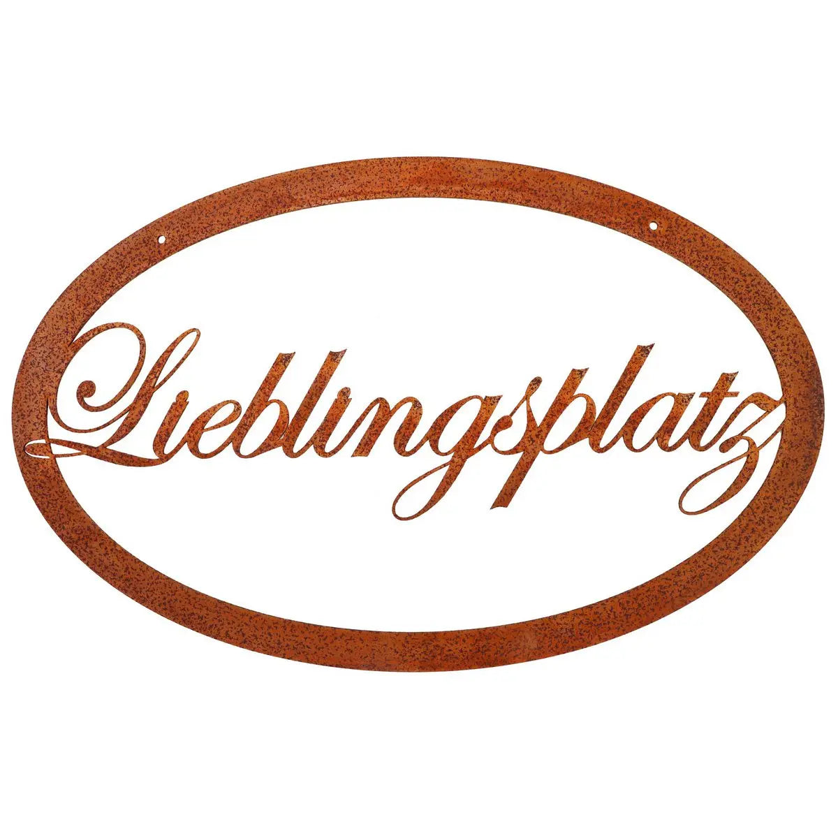 Edelrost Türschild aus Metall – Schriftzug „Willkommen/Servus/Lieblingsplatz/Privat“ - Pille Gartenwelt