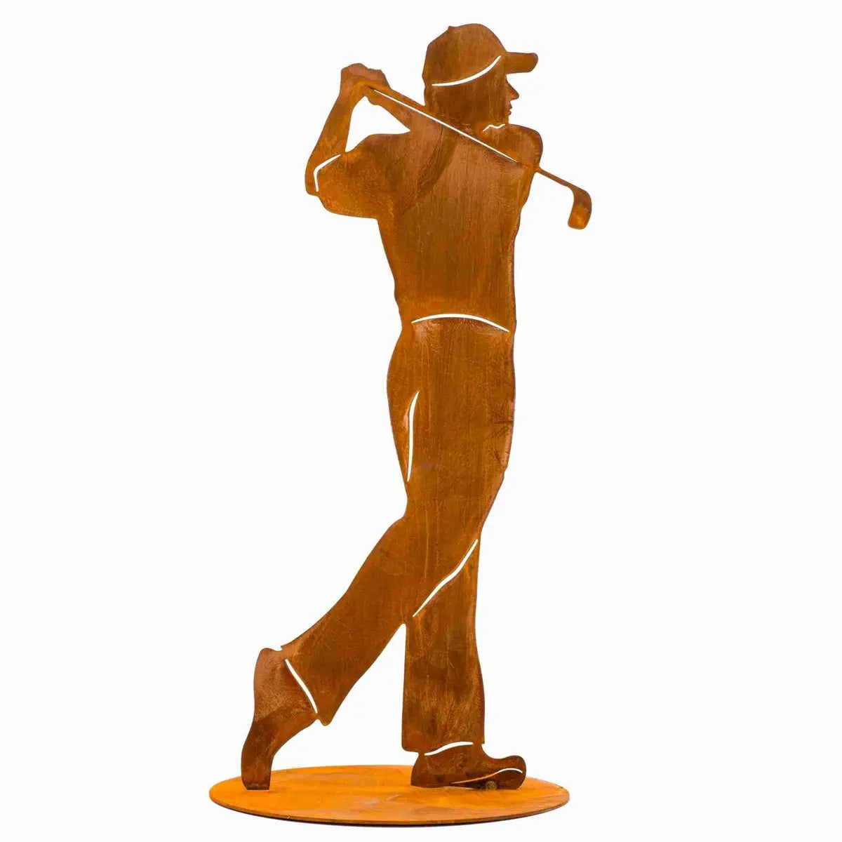 Rostige Golfspieler Deko Figur | Vatertag Geschenk | Edelrost Golfer Skulptur Rostikal