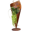 Edelrost Pflanztüte Bodenvase aus Metall – Vintage Pflanzvase 40/60 cm - Pille Gartenwelt