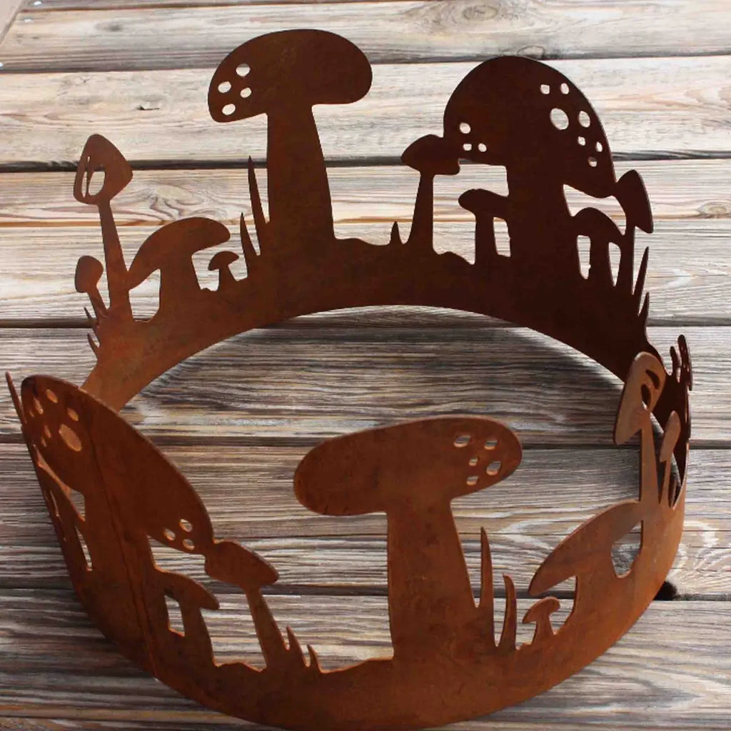 Edelrost Pilzring Herbstdeko – Metalldeko Ring Ø 30/40 cm Vintage - Pille Gartenwelt
