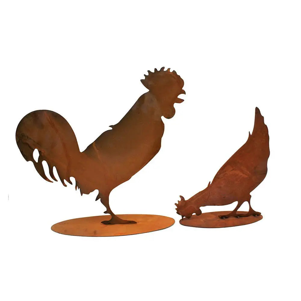 Deko | Huhn und Hahn | Rost Figuren für Haus und Garten Rostikal
