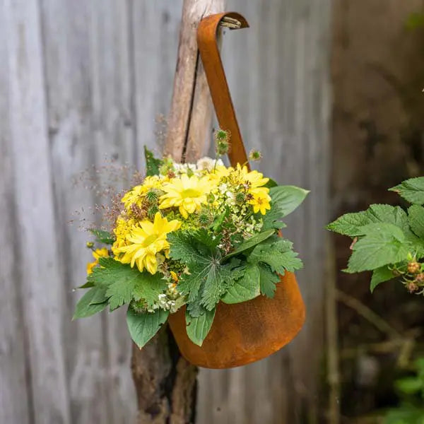 2 x Edelrost Hängetopf Ø14 cm – Pflanztopf zum Aufhängen für Balkon & Garten - Pille Gartenwelt
