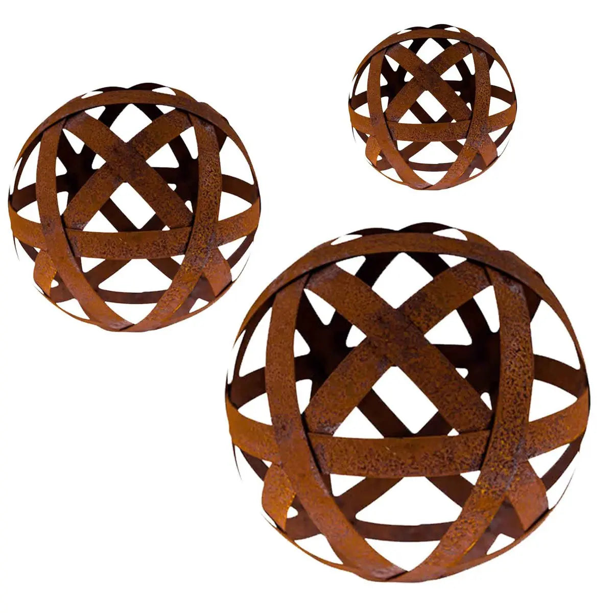 Edelrost Kugel aus Blechstreifen – Rostkugel Ø 20/30/40 cm - Pille Gartenwelt