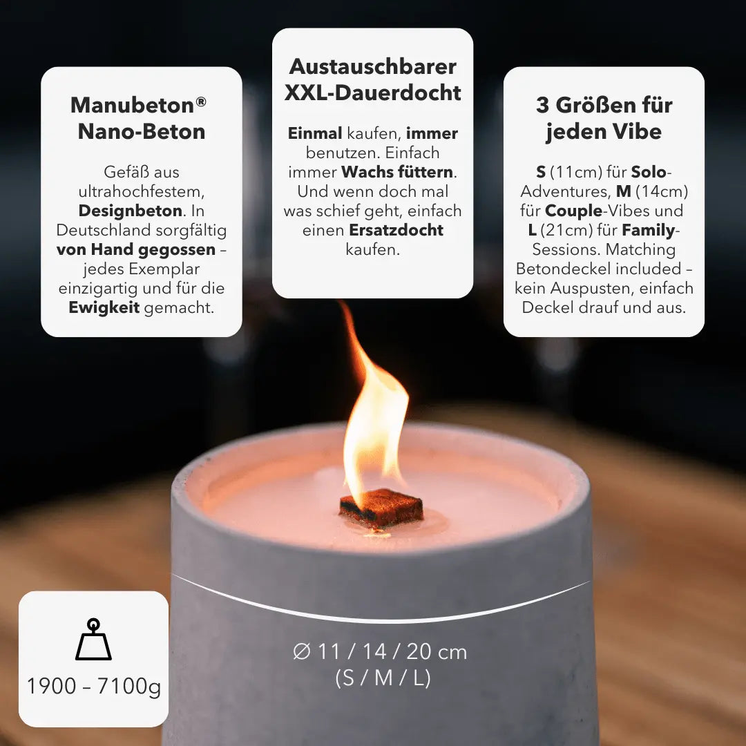 Dauerfeuer Outdoor Beton Dauerbrenner versch. Farben