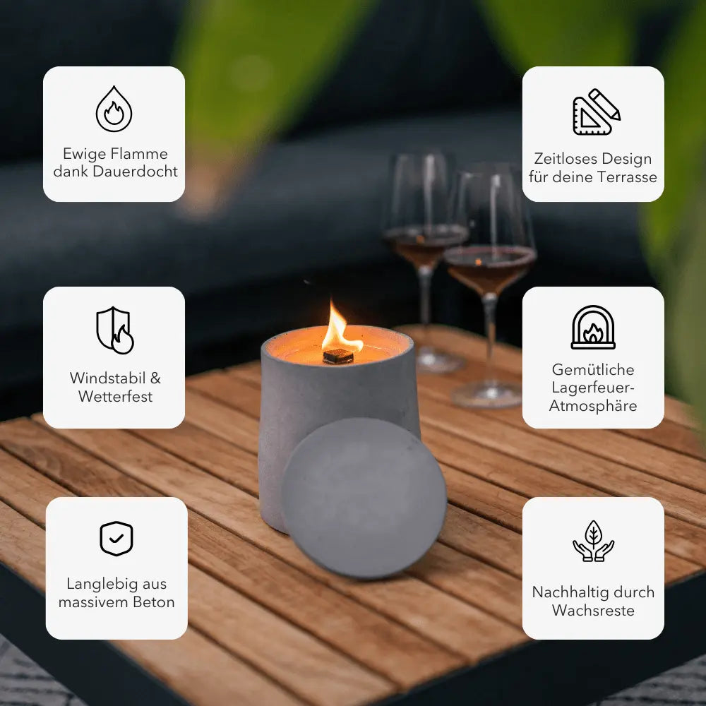 FIRE Cozy DEAL Design Feuer Duo Beton