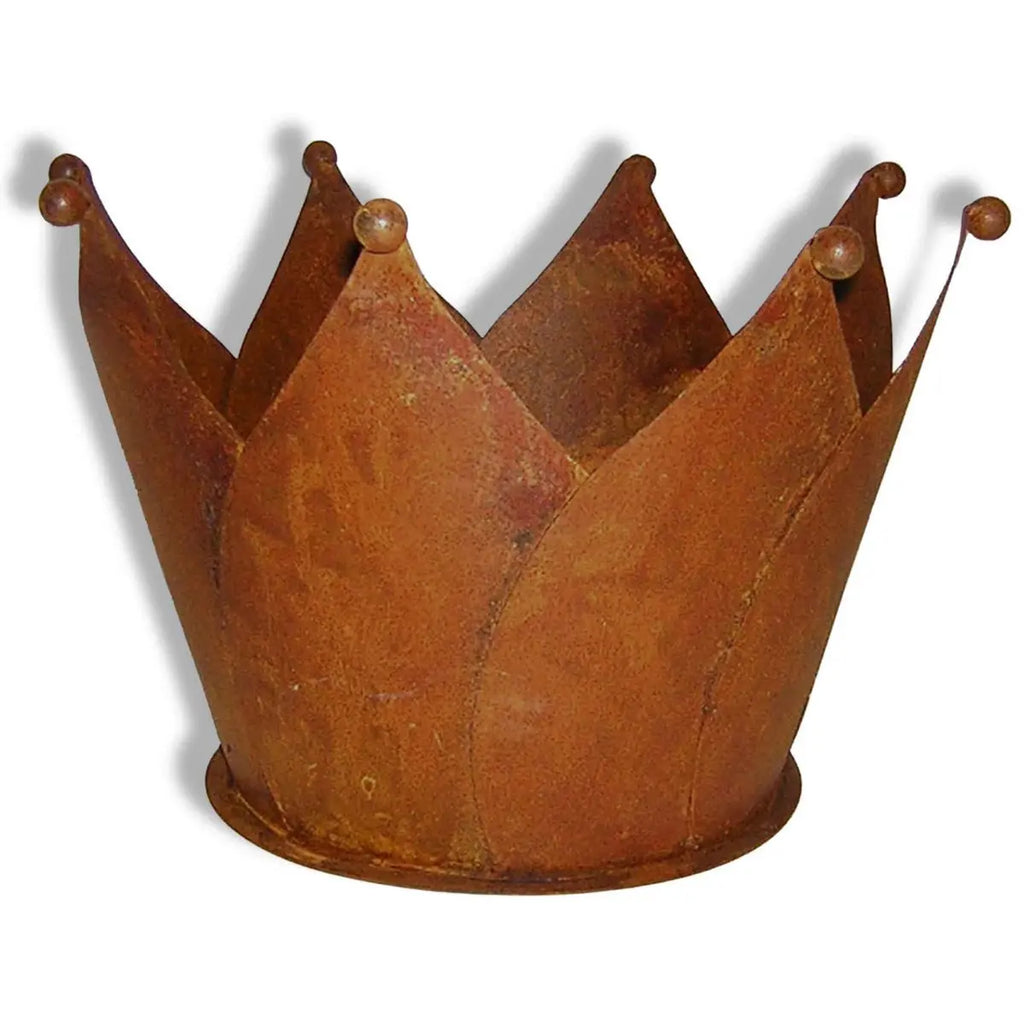 Edelrost Krone zum Bepflanzen – Vintage Pflanztopf aus Metall, Ø 34 cm - Pille Gartenwelt