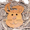 Edelrost Osterhase „Mein Name ist Hase“ – Hänger oder Gartenstecker - Pille Gartenwelt
