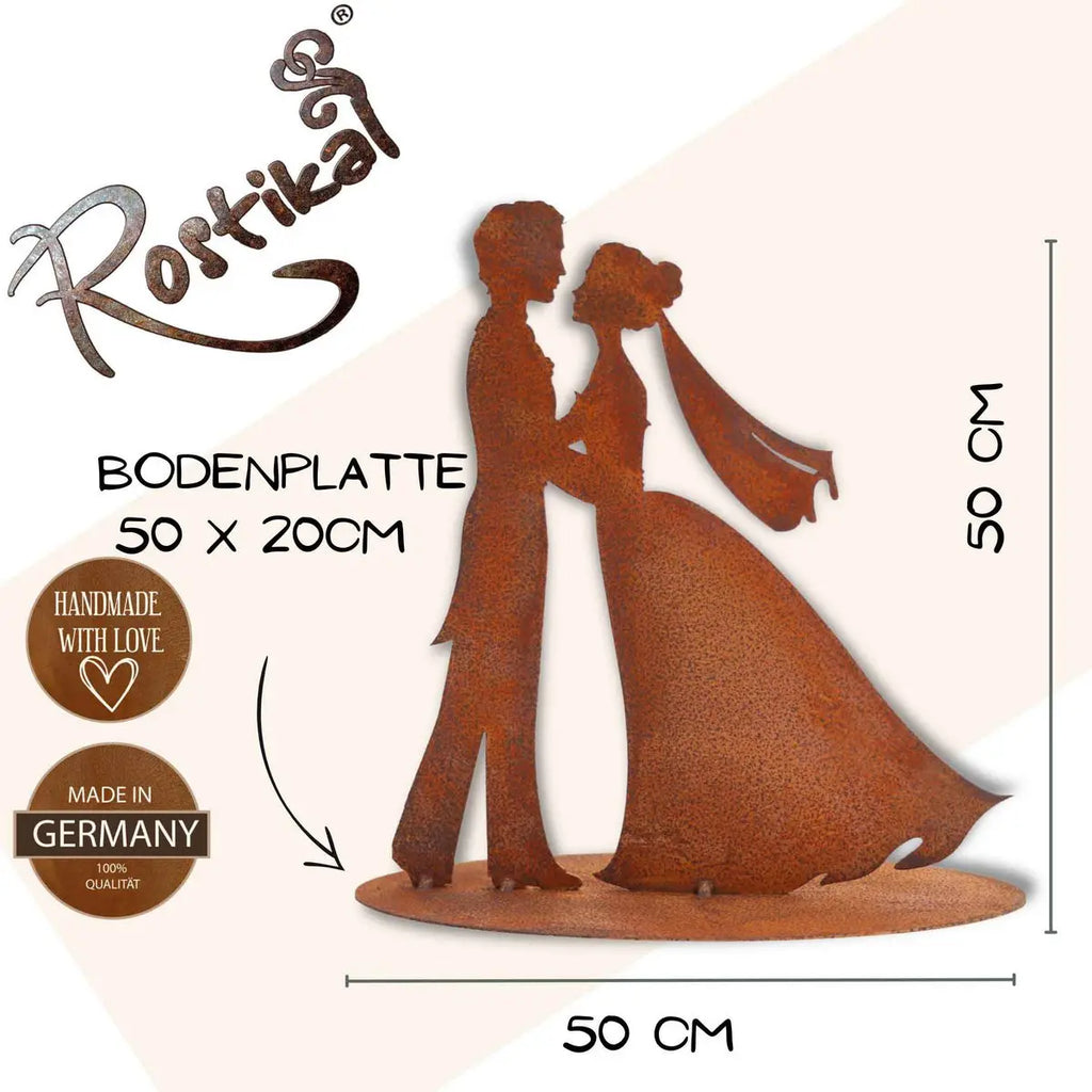 Deko Brautpaar Rosi und Frau | Rostige Dekoidee aus Metall | - Pille Gartenwelt